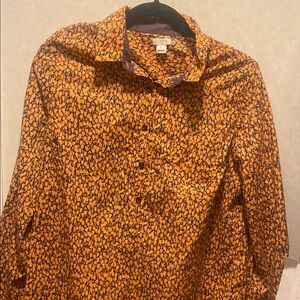 J.Crew Orange Patterned Button-Up Shirt